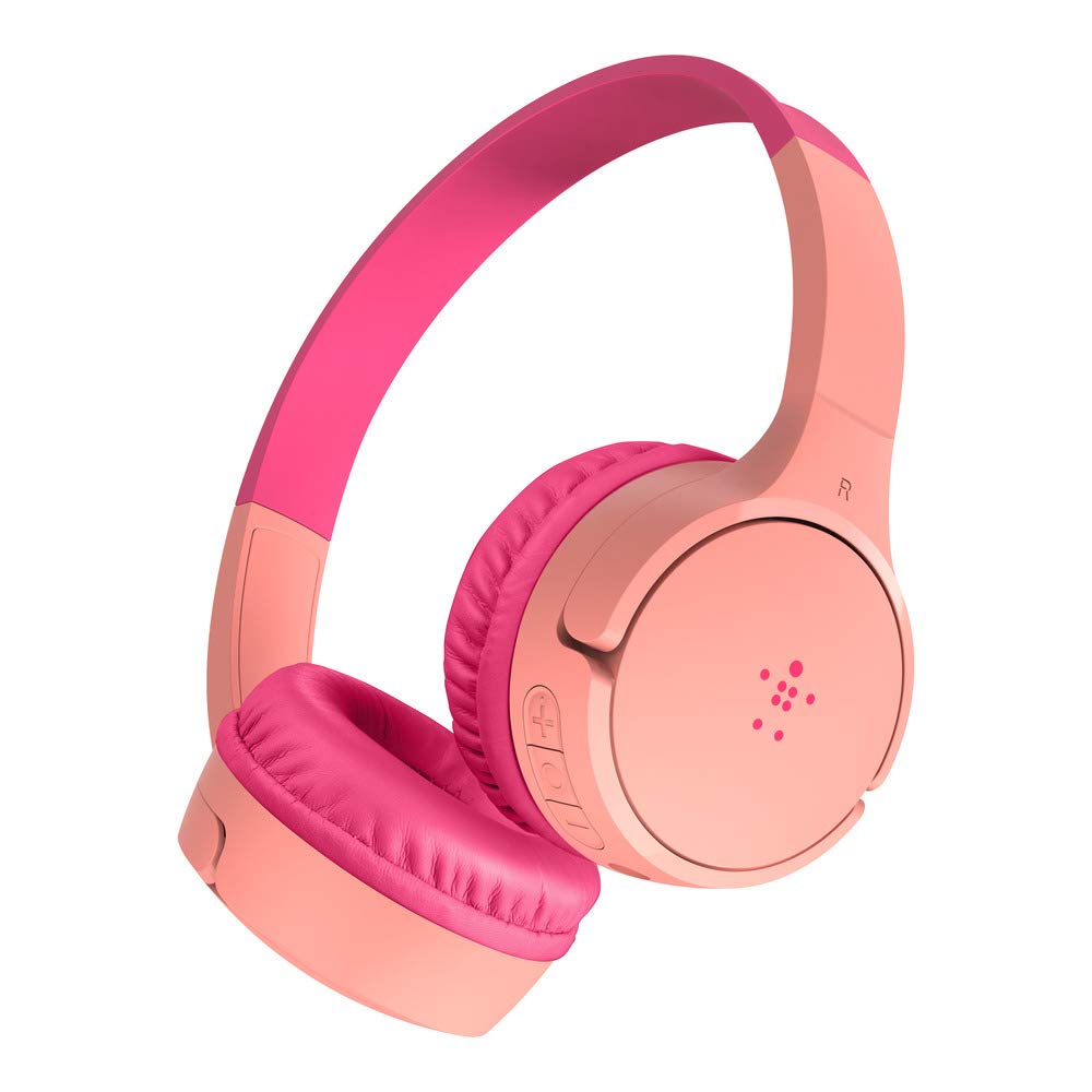 Belkin SoundForm Mini Kids Wireless Headphones with Built in Microphone, On Ear Headsets Girls and Boys For Online Learning, School, Travel Compatible with iPhones, iPads, Galaxy and more - Pink — image 1
