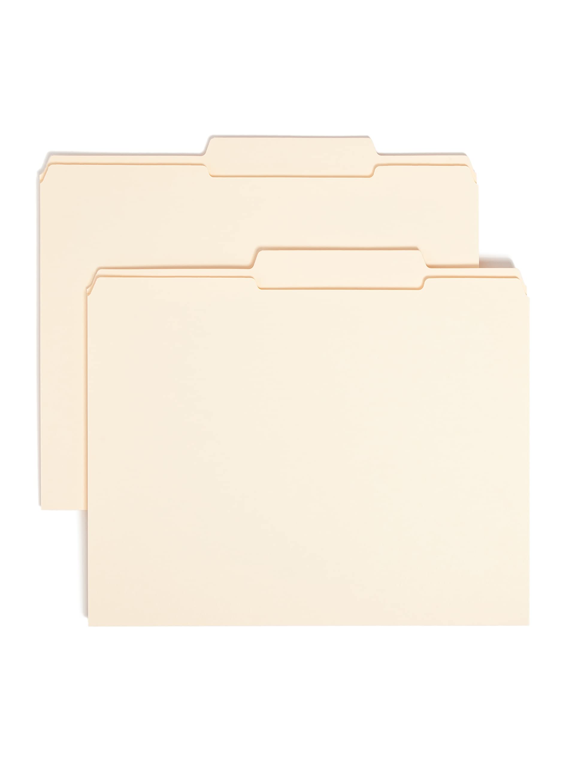 Smead File Folder, Reinforced 2/5-Cut Right of Center Position, Guide Height, Letter Size, Manila, 100 Per Box (10376)
