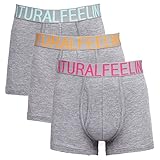 Mens Boxer Briefs Pack of 3 Mens Underwear with Contoured Pouch Opening Fly for Men