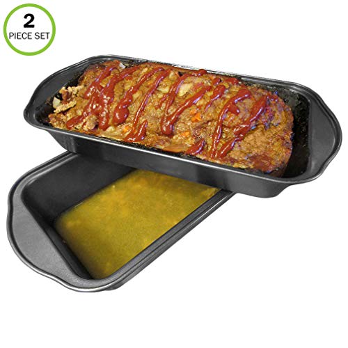 Evelots Meatloaf PanDrains FatNon StickCooking/BakingMore Flavor2 Piece Set The Home