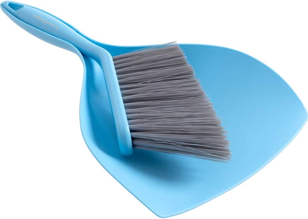 LandHope Dustpan and Brush Set for House Floor Sofa Office Desk Cleaning Ergonomic Brush Design (Blue)