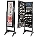 Best Choice Products 6-Tier Full Length Standing Mirrored Lockable Jewelry Storage Organizer Cabinet Armoire w/ 6 LED Interior Lights, 3 Angle Adjustments, Velvet Lining, Black