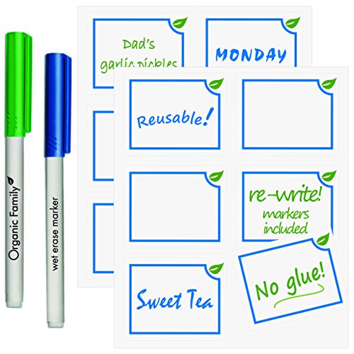 "Magic" Reusable Labels 12 Vinyl Static Cling Stickers for Glass