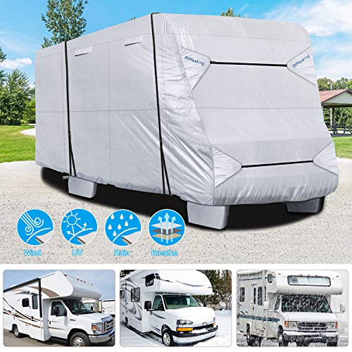 RVMasking Upgraded Waterproof Class C RV Cover, Windproof Camper Cover