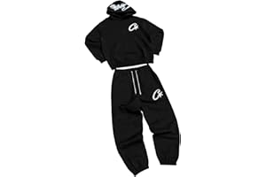 Mens Sweatsuit 2 Piece Set Y2K Hoodies and Sweatpants Sets Grunge Graphic Jogging Tracksuit Outfits Hip Hop Streetwear