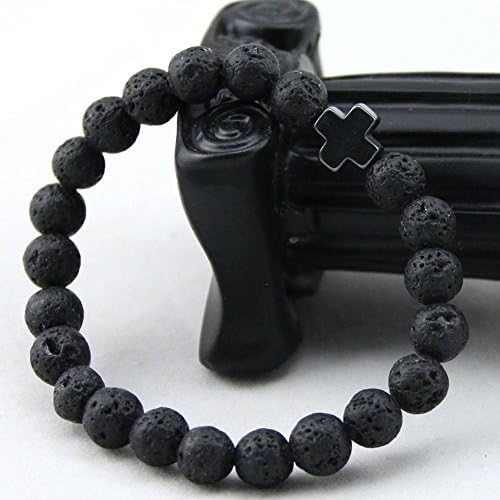 Black White Matte Onyx Buddha Wood Braclets Natural Stone Silver Plated Charm Bangles