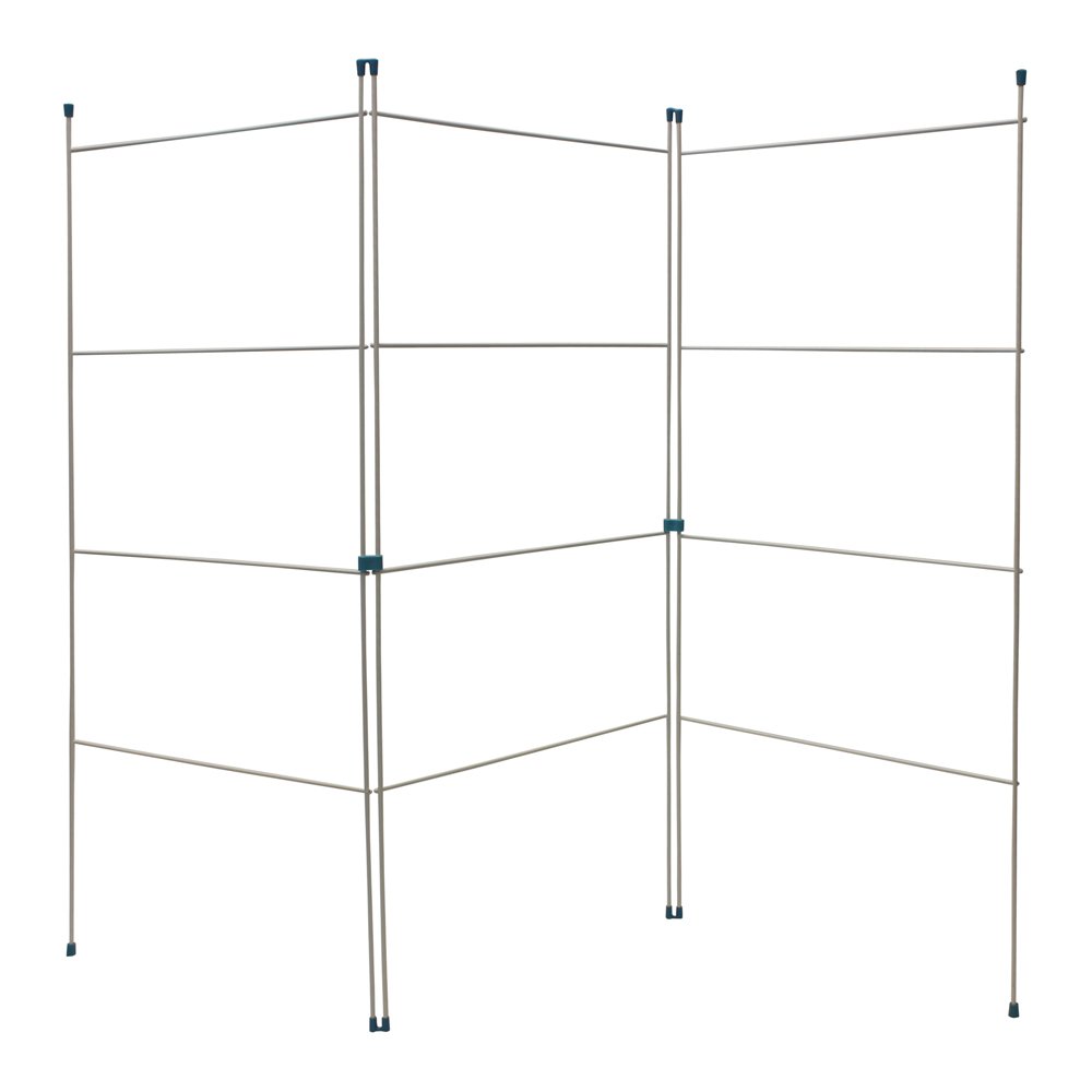 JVL Caravan Indoor/Outdoor Three Panel Folding Clothes Airer Laundry Dryer, White 3-Panel