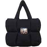 NAARIIAN Puffer Tote Bag for Women, Lightweight Quilted Puffy Shoulder Handbag with Adjustable Shoulder Strap