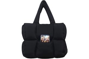 NAARIIAN Puffer Tote Bag for Women, Lightweight Quilted Puffy Shoulder Handbag with Adjustable Shoulder Strap