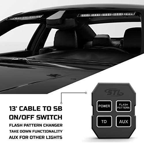 SpeedTech Lights Raptor TIR Upper Windshield Interior Split LED Strobe Visor Light Bar Emergency