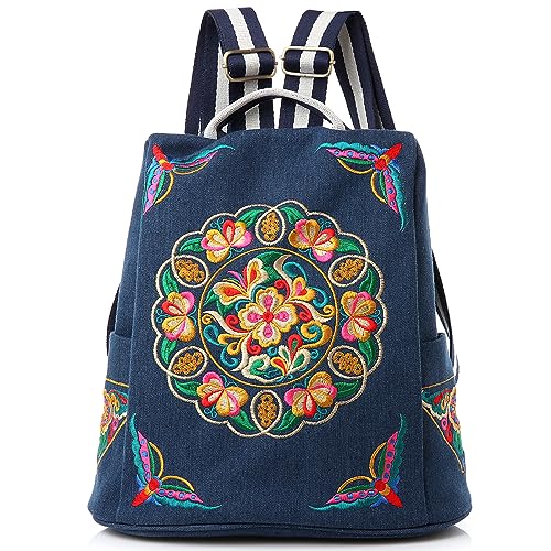 Glitter Embroidery Women Backpack Purse,Fashion Canvas  display picture 2