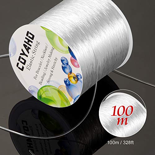 100m/328ft Stretchy String for Bracelets, 1mm Elastic String for