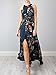 Berrygo Women's Chic Sleeveless Backless Halter Floral Print Split Maxi Dress Dark Blue,0/2