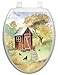 Toilet Tattoos, Toilet Seat Cover Decal, Outhouse Watercolor, Size Elongated