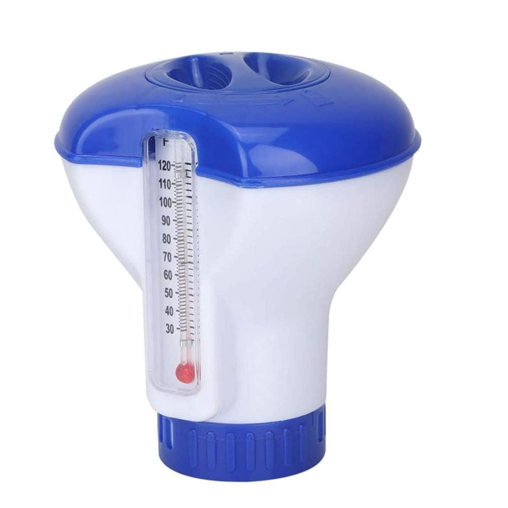 Pool Chemical Dispenser, Floating Chlorine Tablets Dispenser Spa Chemical Dispenser for Outdoor Indoor Swimming Pools Spas Hot Tubs Fish Ponds Blue