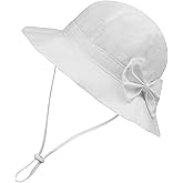 ECOSUMA Baby Sun Hat UPF 50+ Bucket Hat with Cute Bow for Girls 0-5 Years 1 Pack 2 Pack