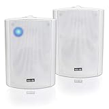 Bluetooth 5.25" Indoor/Outdoor Weatherproof Patio Speakers (White- pair)-by Sound Appeal