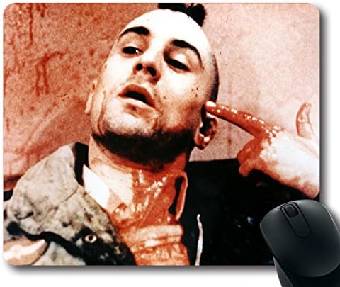 Custom Gaming Mouse Pad with taxi driver travis bickle robert de niro Non-Slip Neoprene Rubber Standard Size 9 Inch(220mm) X 7 Inch(180mm) X 1/8 Inch(3mm) Desktop Mousepad Laptop Mousepads Comfortable Computer Mouse Mat