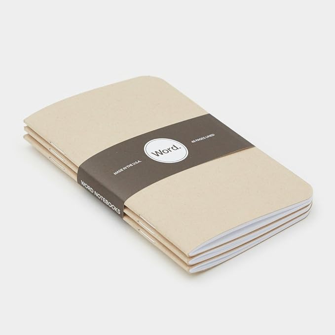 Word Notebooks Memo Book Ruled Natural (Pack of 3
