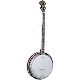 Oscar Schmidt OB5-R Bluegrass (5 String) Banjo | Remo head; Mahogany back; 30 bracket cast aluminum tone ring sides; Geared 5th string tuner