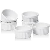 DOWAN Dipping Bowls 1.5 oz, Sauce Cups Mini Ramekins, Tiny Ramekin Porcelain Souffle Dish, Dessert Cups Small Bowls Condiment Cups for Charcuterie Board, Microwave &amp; Oven Safe, Set of 6, Soft White