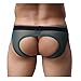 YiZYiF Men's Sexy Buttocks Hollow-Out Thong Mesh Bikini Briefs Underwear Green X-Large