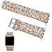 Moonooda Glitter Watch Band Replacement for Apple Watch Bands 42mm 44mm Women Girl Cute Bling Sparkle Strap Wristband Compatible with iWatch Series SE 6 5 4 3 2 1, Rose Gold and Silver