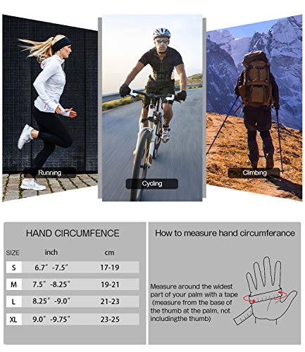 Cevapro Running Gloves Touch Screen Gloves Lightweight Winter Gloves Men Women (Black, M)