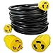 Leisure Cords 3-Prong 50 Foot 30 Amp Generator Cord, 10 Gauge Heavy Duty L5-30 Generator Power Cord Up to 3750W (50-Feet)