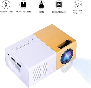 Mini Proyector, 1500lm de Alto Brillo 1080P Proyector de Video LED ...