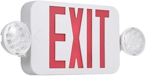 Led Exit Sign Leds Combo Emergency Light With Adjustable Two Head