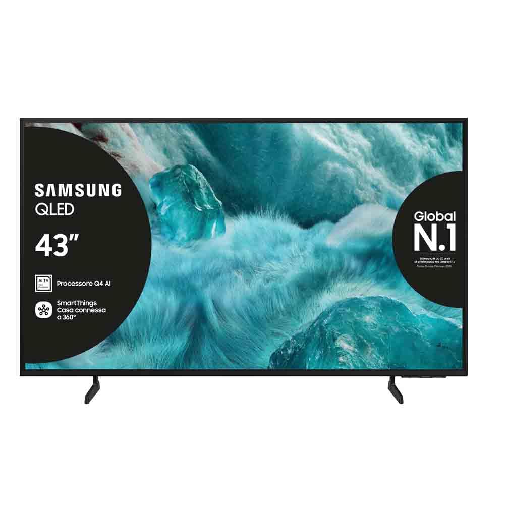 Samsung QLED 4K Vision AI Smart TV 43'' QE43Q7F4AUXZT QLED 4K, Q4 Processor, 100% Volume Colore con Quantum Dot, Motion Xcelerator, OTS Lite & Adaptive Sound, SlimLook Design, 2025