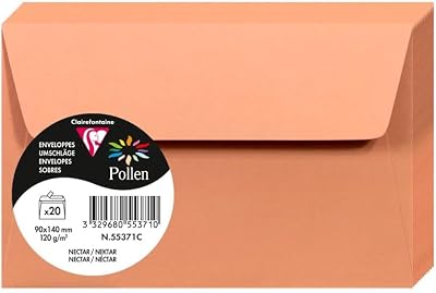 Clairefontaine 55371C Pack of 20 Self-Adhesive Envelopes 9x14cm Nectar