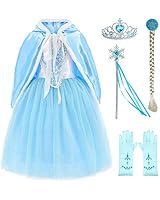 Princess Snow Queen Elsa Costumes Fancy Party Birthday Dress Up For Girls with Accessories 5-6 Years(120cm)