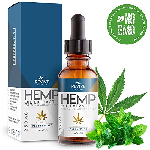 Organic Hemp Oil for Pain-Relief - 250MG - Peppermint Flavored, Helps Reduce Stress & Anxiety, Blended with Organic Hemp Seed Oil for Optimal Absorption, Rich in Omega 3 6 9 Fatty Acids.