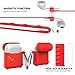 MeanLove AirPods Case, Accessories Kits for Airpods Charging Case, Flex Armor Series AirPods Cover Skin with Keychain/Magnetic Airpods Strap, Red