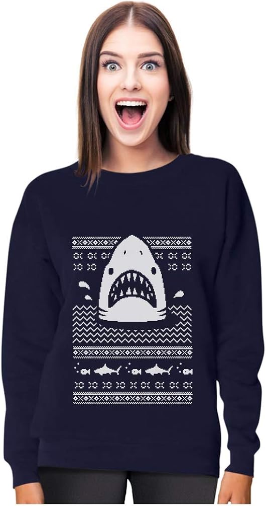 Great White Shark Ugly Christmas Sweater Women Sweatshirt
