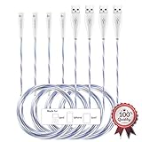 iPhone Cords [2 PACK 5FT 2 PACK 3FT] Lightning Charging Cable to Ansuda USB Charge Data lines for iPhone 7 / 7 Plus / 6s / 6s Plus / 6 / 6 Plus / 5 / 5s / 5c iPad mini /Air /Pro iPod touch (White)
