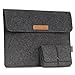 MoKo 10-11 Inch Felt Tablet Sleeve Carrying Case with Small Bag Fits iPad Pro 11 2021/2020/2018, iPad 9th 8th 7th Generation 10.2, iPad Air 4 10.9, Air 3 10.5, iPad 9.7, Galaxy Tab A 10.1, Dark Gray