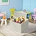 Sorbus Square Toy Chest with Flip-Top Lid, Kids Collapsible Storage for Nursery, Playroom, Closet, Home Organization, Large (Beige)