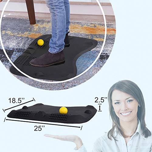 BestMassage Mat Comfort Ergonomic Anti Fatigue for Stand Up Desk Workstation Topography Varied Terrain Acupressure, Massage, Black