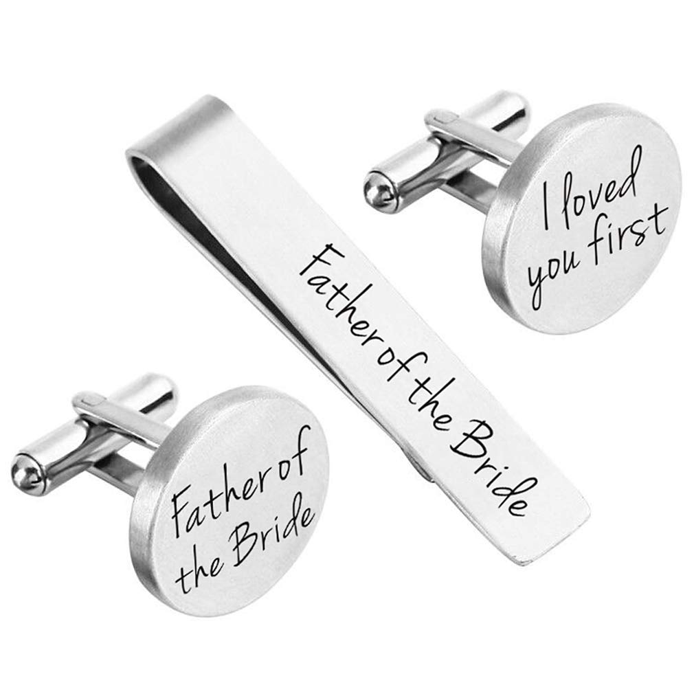 Tie Clips Jewelry ZUNON Cufflinks Wedding Engraved Groom Groomsman Father of The Bride Best Man