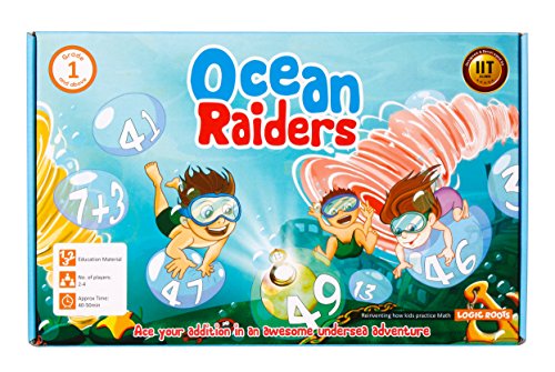 OCEAN RAIDERS math game  STEM toy to learn addition and number sequencing  Gift for boys and girls age 4 and up  Just know upward counting to start