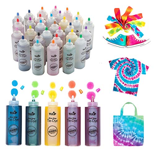 Tulip One-Step Tie-Dye Kit Ultimate Summer Bundle, Classroom Pack, Party Supplies Tie Dye, Durable Results-Includes 30 Bottles