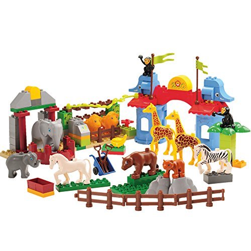 Constructive Playthings MGA-35 Cp Toys 105 Piece Preschool Zoo Building Bricks Set Constructive Playthings MGA-35 Cp Toys 105 Piece Preschool Zoo Building Bricks Set