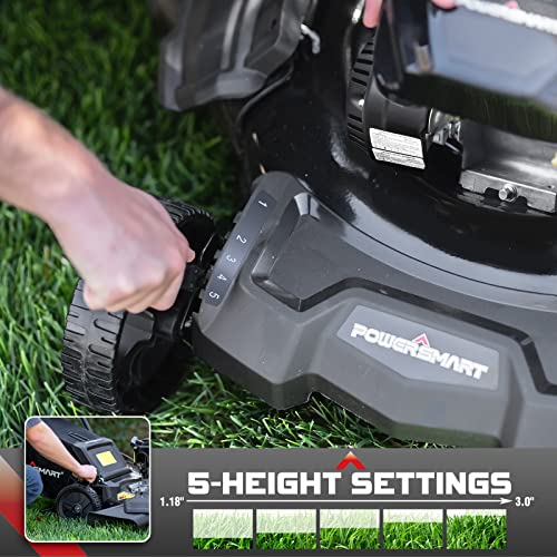 PowerSmart Gas Powered Push Lawn Mower, 21Inch 209cc 3in1 Walk