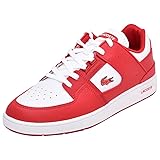 Lacoste Men's Court Cage Sneaker, Red/White, 13