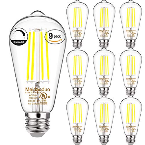 Dimmable Vintage LED Edison Light Bulbs 60 Watt Equivalent, 6W LED