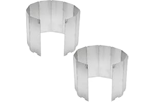 Vkinman 2pcs Camping Stove Windscreen Wind Shield 10 Panels Aluminium Alloy Folding Wind Screen for Stove Camping Backpacking