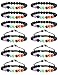 Jstyle 12Pcs Lava Bead Bracelet for Women Men Essential Oil Beads Chakra Yoga Bracelets Set